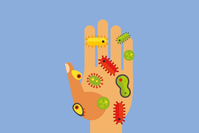 Image of a hand with germs on it to show Roche COVID-19 test gets emergency FDA authorisation